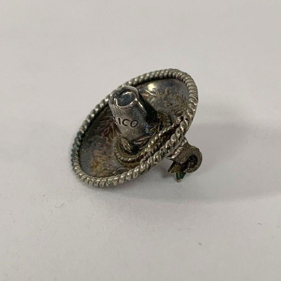 Intricate 925 Sterling Silver Taxco Sombrero Brooch - Picture 2 of 7